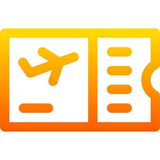 vliegtuigticket Basic Gradient Lineal color icoon