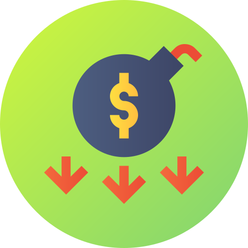 Debt Gradient circular Gradient icon