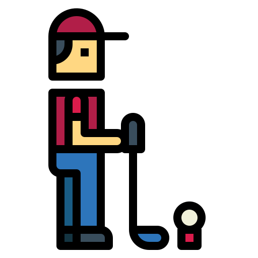 ゴルフ選手 Smalllikeart Lineal Color icon
