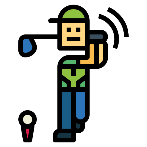 Игрок в гольф Smalllikeart Lineal Color иконка