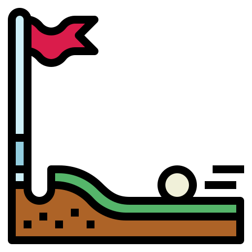 mini golf Smalllikeart Lineal Color icono