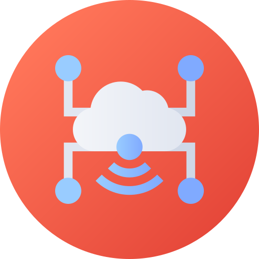 Cloud data Gradient circular Gradient icon