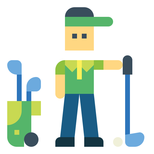 jugador de golf Smalllikeart Flat icono