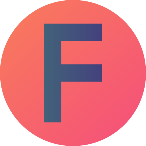 F Gradient circular Gradient icon