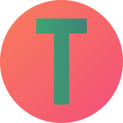 T Gradient circular Gradient icon