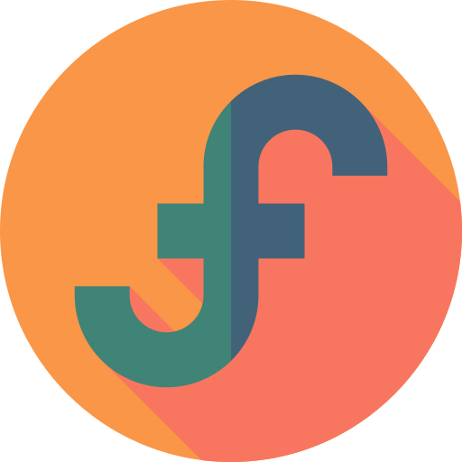 F Flat Circular Flat icon