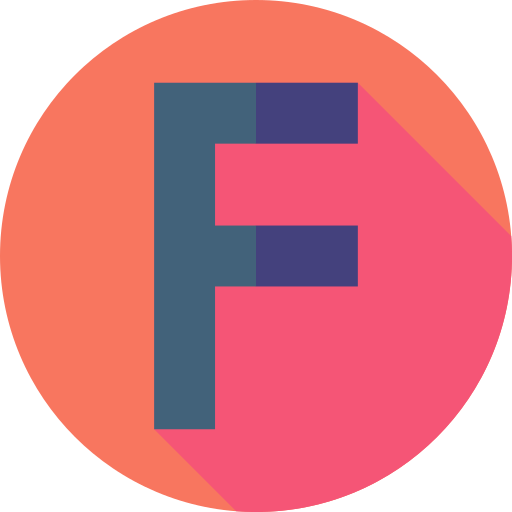 F Flat Circular Flat icon