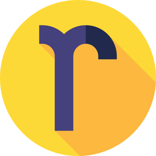R Flat Circular Flat icon
