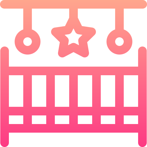 Baby crib Basic Gradient Lineal color icon