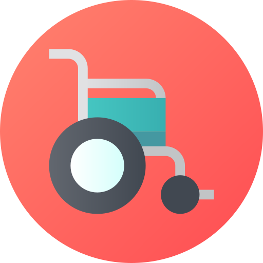 바퀴 달린 의자 Gradient circular Gradient icon