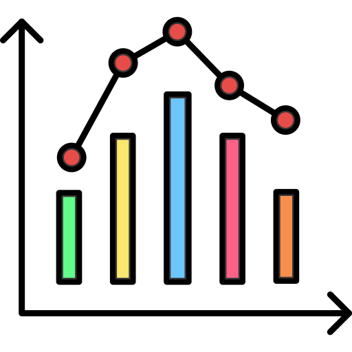 統計 Generic Thin Outline Color icon