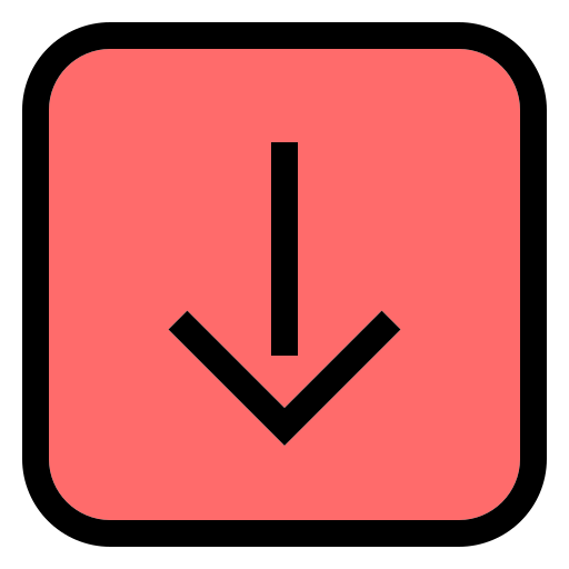 Down arrow Generic Outline Color icon