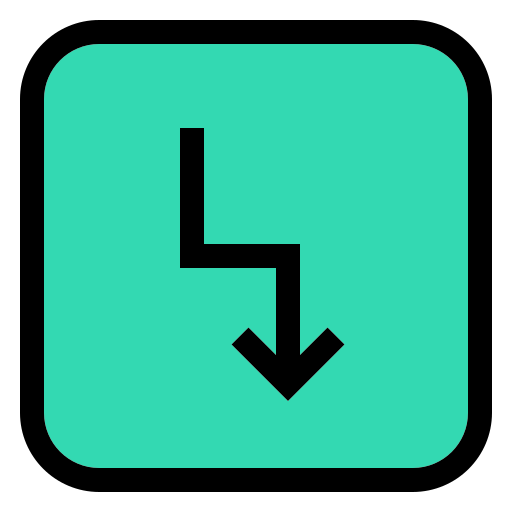 flecha en zigzag Generic Outline Color icono
