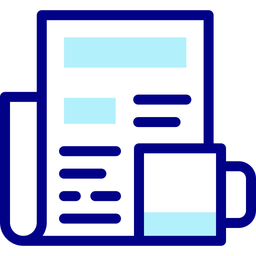 신문 Detailed Mixed Lineal color icon