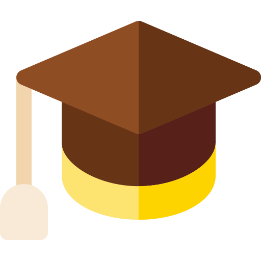Graduation hat Basic Rounded Flat icon