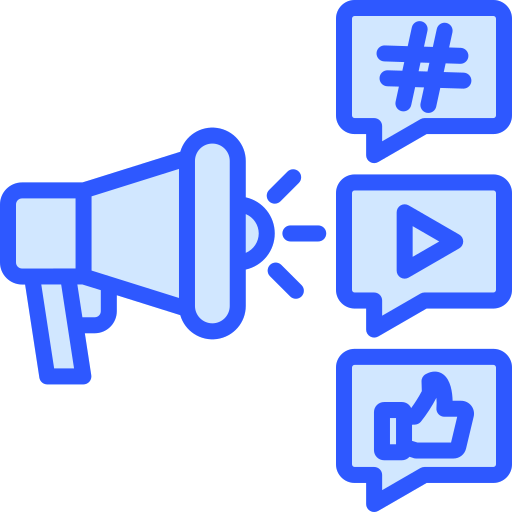 Social media marketing Generic Blue icon