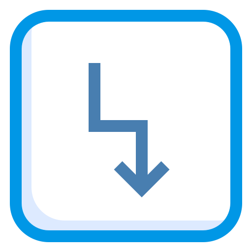 freccia a zig-zag Generic Blue icona
