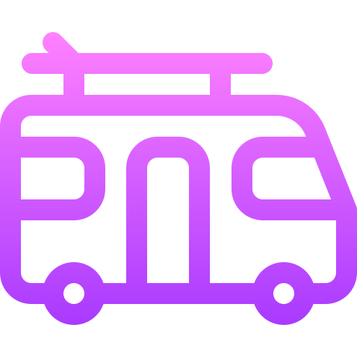 autocaravana Basic Gradient Lineal color icono