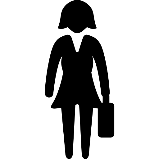 mujer, buscar trabajo  icono