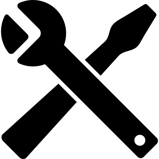 Wrench and screwdriver cross  icon
