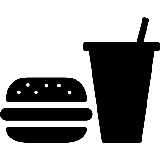 hamburguesa y refresco  icono