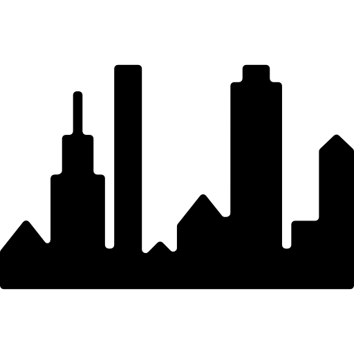 siluetta panoramica degli edifici di new york  icona