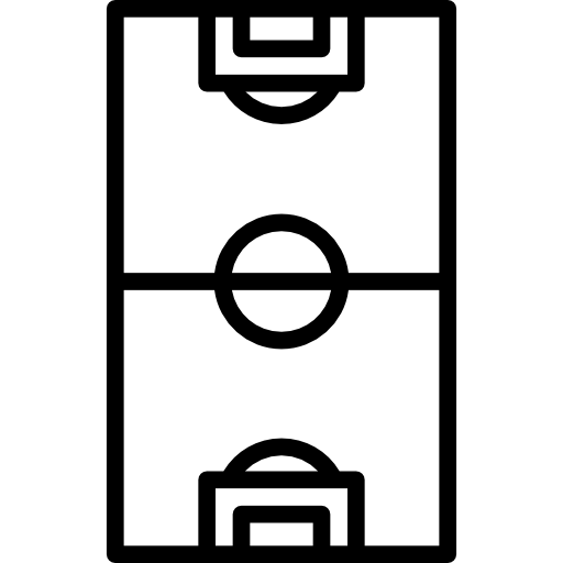 campo de fútbol contorneado símbolo deportivo vista superior  icono