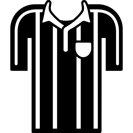 camiseta de jugador de fútbol a rayas  icono