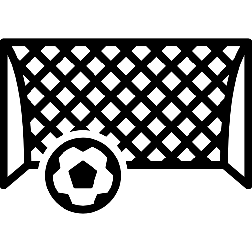 Футбольный мяч перед аркой  иконка