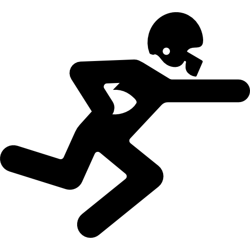 jugador de fútbol americano corriendo con la pelota  icono
