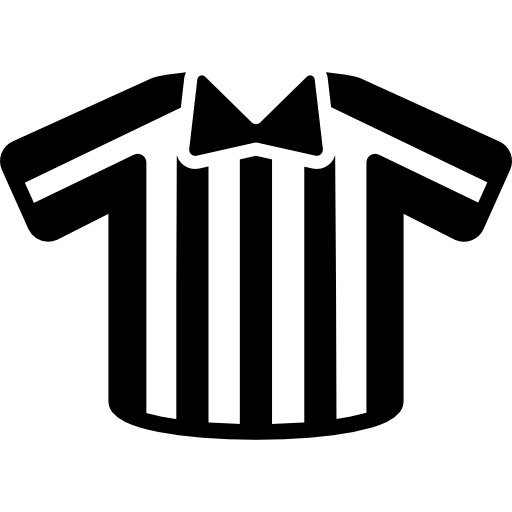 camiseta deportiva a rayas árbitro  icono