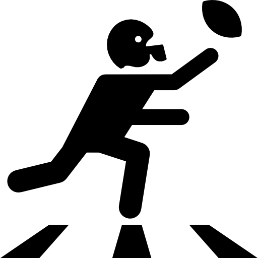 joueur de football américain en cours d'exécution avec le ballon  Icône