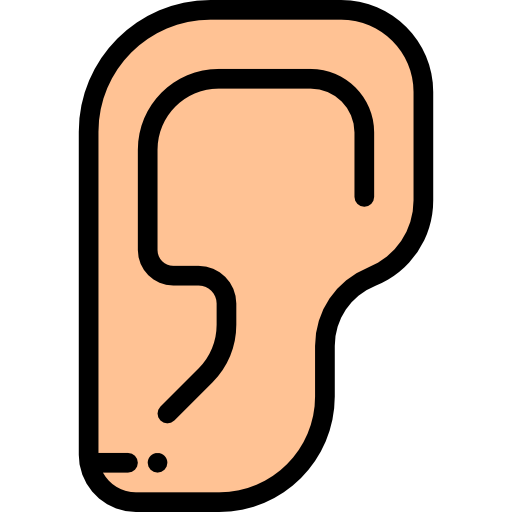 Ear Detailed Rounded Lineal color icon