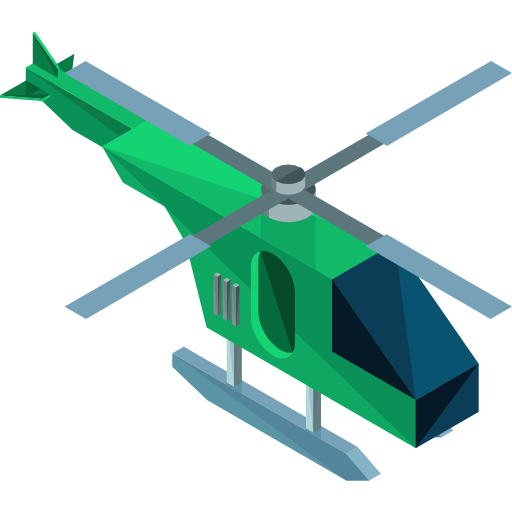 hélicoptère Roundicons Premium Isometric Icône