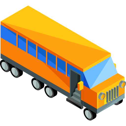 schoolbus Roundicons Premium Isometric icoon