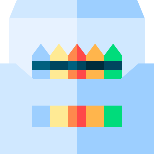 Colored pencils Basic Straight Flat icon