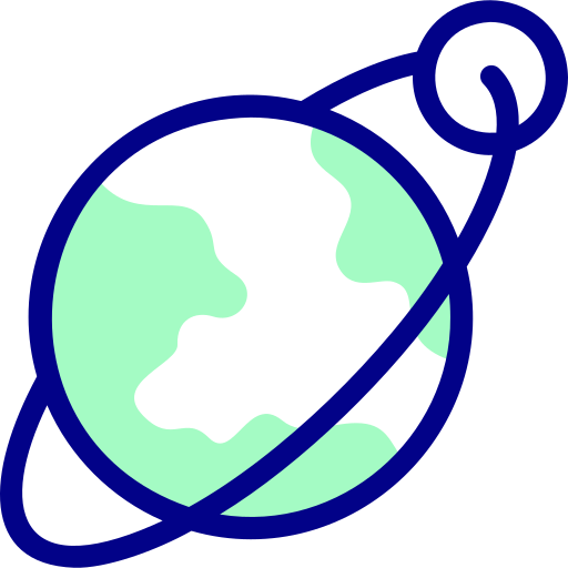 Planet earth Detailed Mixed Lineal color icon