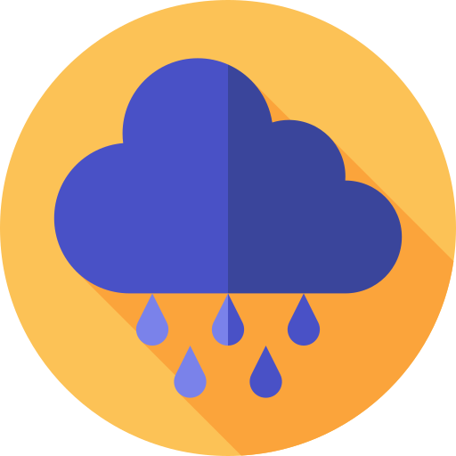 雨の Flat Circular Flat icon
