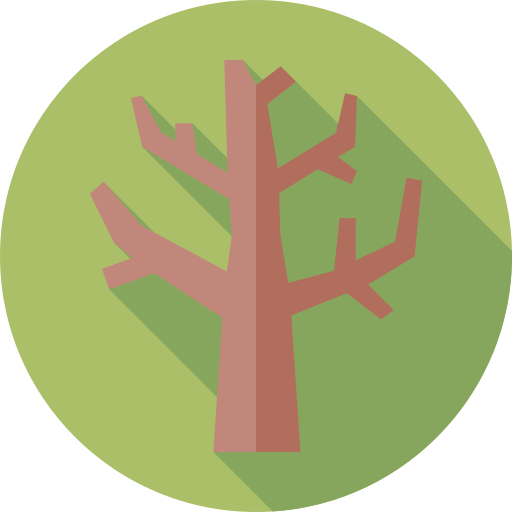 suche drzewo Flat Circular Flat ikona