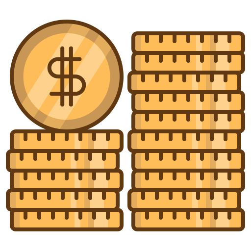 コイン Generic Thin Outline Color icon