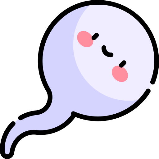 sperma Kawaii Lineal color icoon