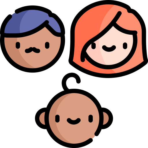 Родство Kawaii Lineal color иконка