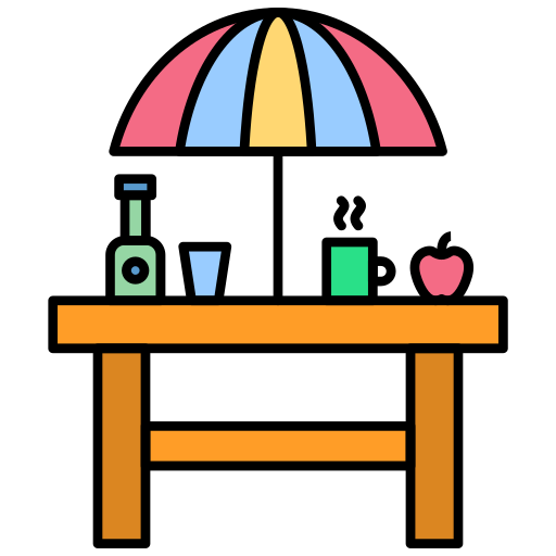 Стол для пикника Generic Thin Outline Color иконка