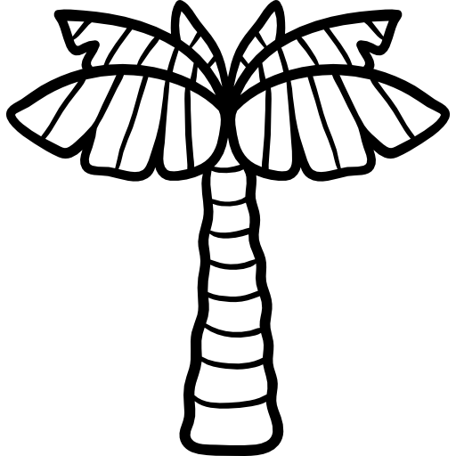 palmera Hand Drawn Black icono