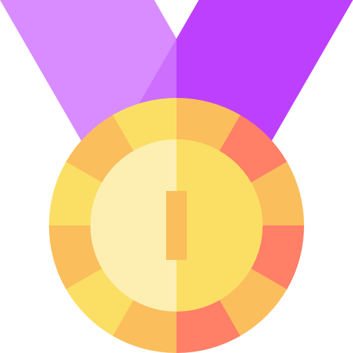 gouden medaille Basic Straight Flat icoon