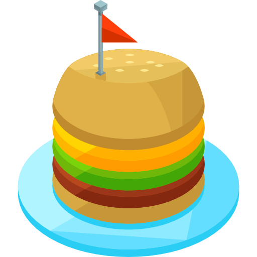 hamburger Roundicons Premium Isometric icoon