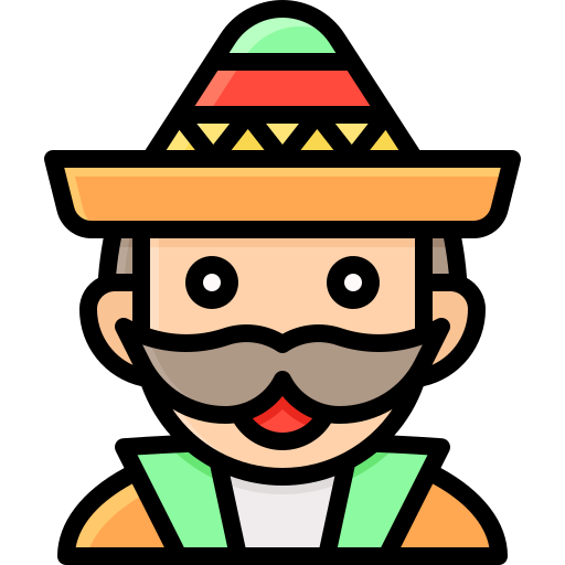 hombre mexicano Generic Outline Color icono