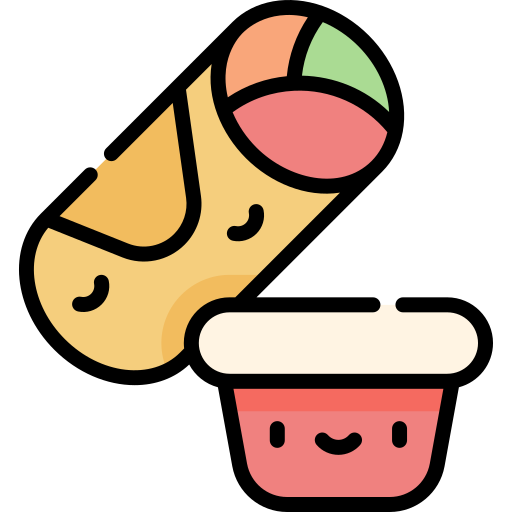 Spring roll Kawaii Lineal color icon