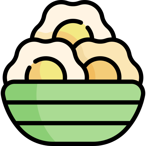 huevos fritos Kawaii Lineal color icono
