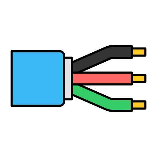 Силовой кабель Generic Thin Outline Color иконка